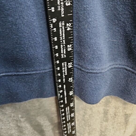 Duluth Trading Co 1/4 Zip Men's lg Pullover Knit Long Sleeve Sweater Navy Blue - Picture 5 of 11